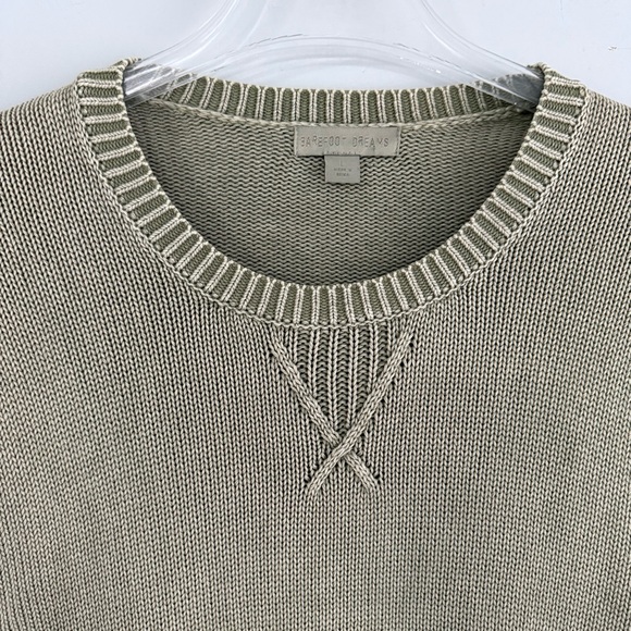 Barefoot Dreams Sunbleached Men's Pullover L Crewneck Sweater Military Olive - Picture 9 of 14